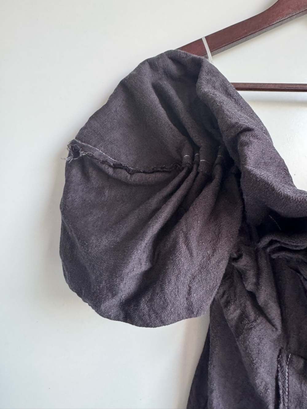 Cult Gaia Muna Off-The-Shoulder Midi-Dress Gray Black 4 cotton linen wedding - Picture 3 of 14